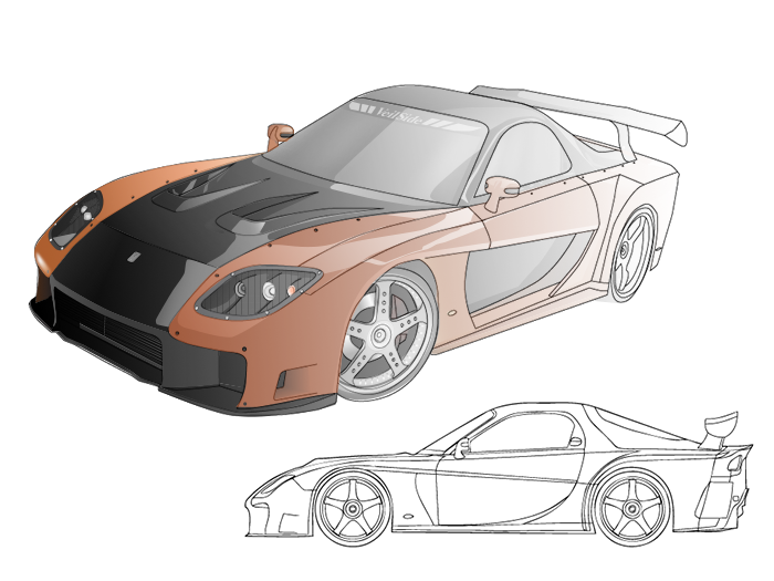Mazda rx-7 Vector Illustration