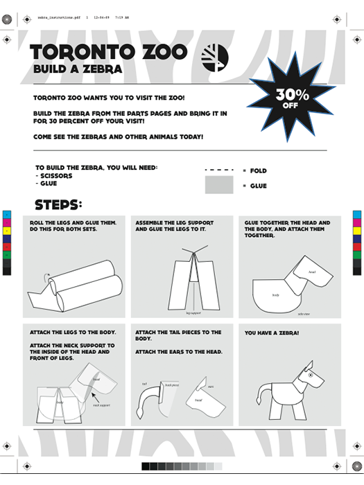 Toronto Zoo Zebra Instructions